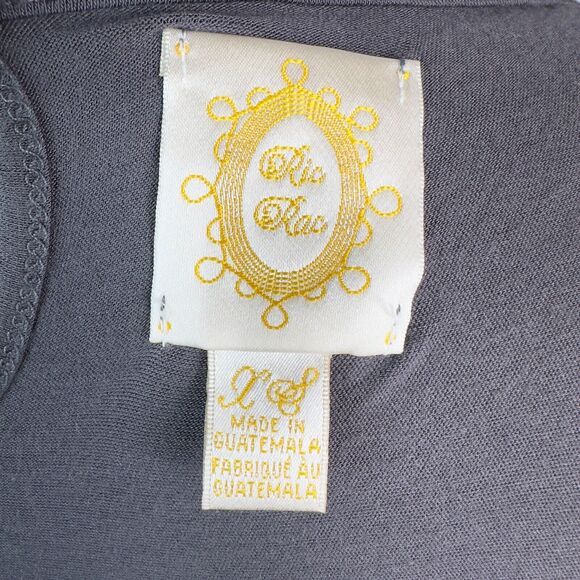 Anthropologie Ric Rac Dress Womens Size XS Rising‎ Vapors Grey Ruffle Keyhole - Picture 8 of 10